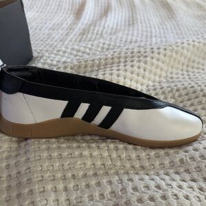 adidas Women's Black and White Flats